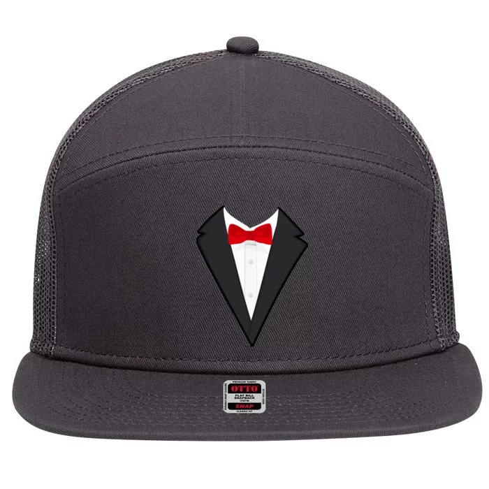 Classic Party Tuxedo 7 Panel Mesh Trucker Snapback Hat