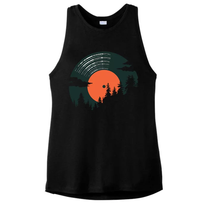 Classic Record Forest Ladies Tri-Blend Wicking Tank