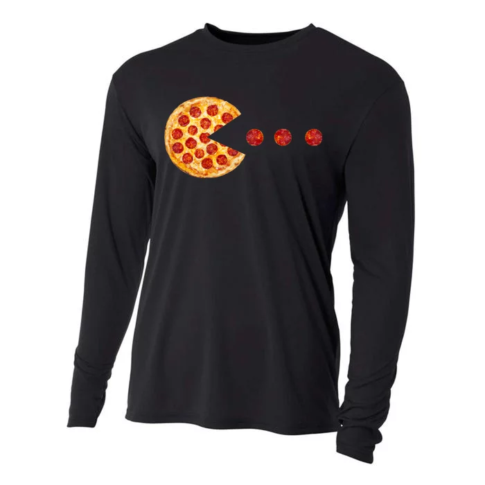 Classic Retro Pizza Lover Video Game Cooling Performance Long Sleeve Crew