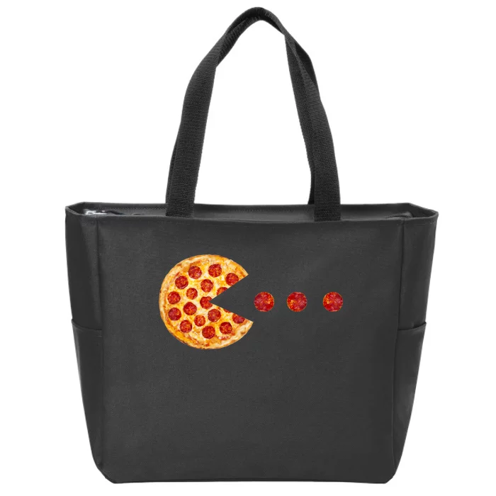 Classic Retro Pizza Lover Video Game Zip Tote Bag