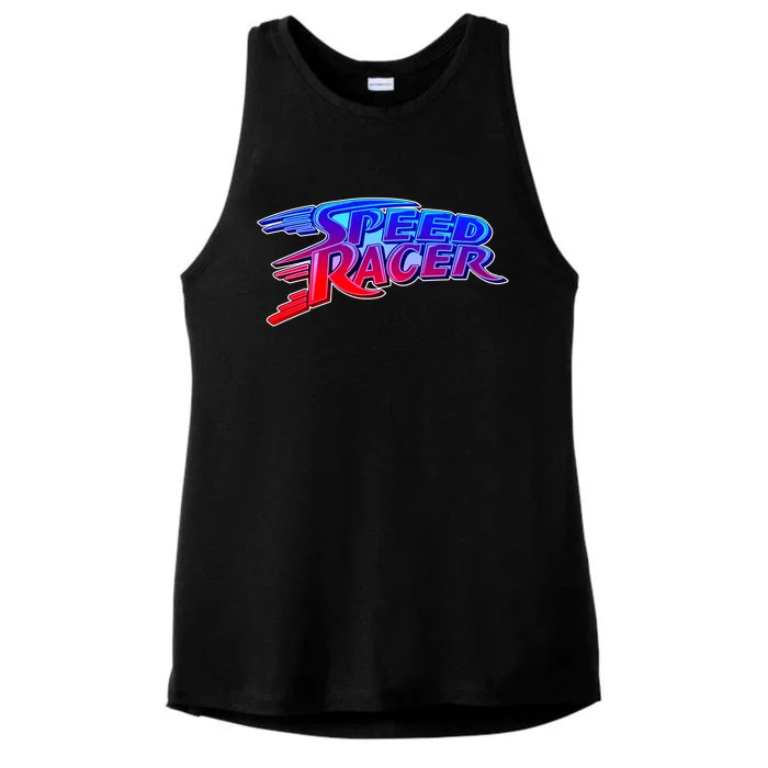 Classic Retro Speed Racer Logo Ladies Tri-Blend Wicking Tank