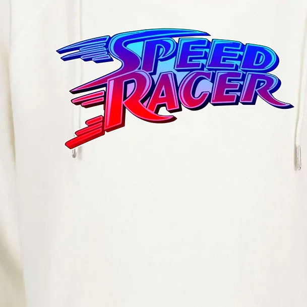 Classic Retro Speed Racer Logo Womens Funnel Neck Pullover Hood