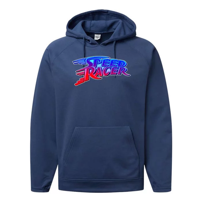 Classic Retro Speed Racer Logo Performance Fleece Hoodie