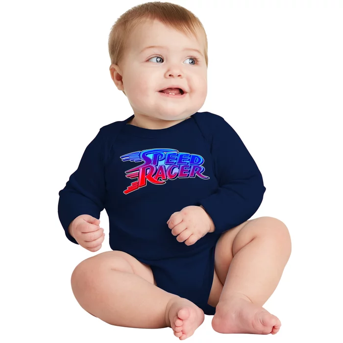 Classic Retro Speed Racer Logo Baby Long Sleeve Bodysuit