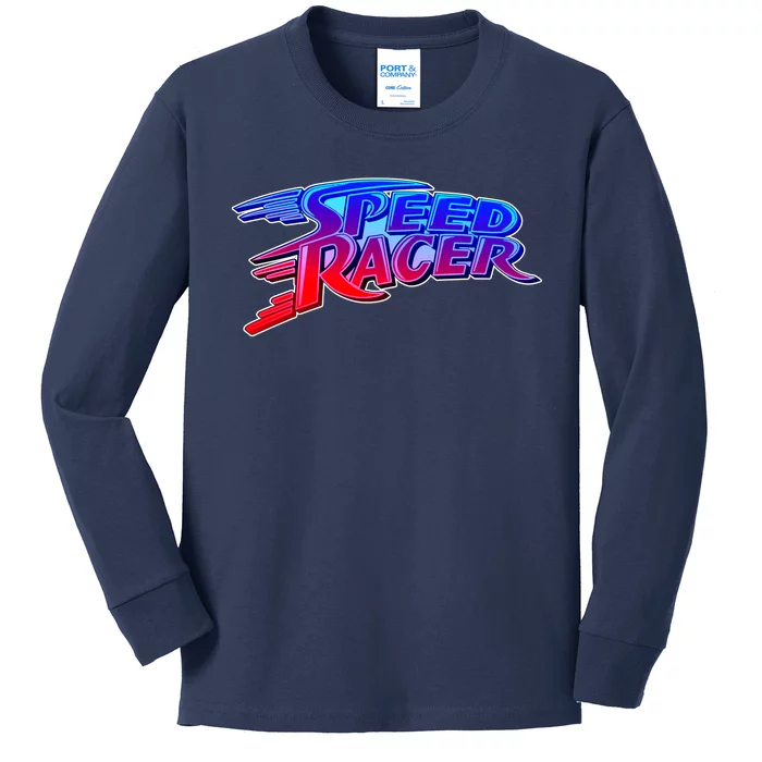 Classic Retro Speed Racer Logo Kids Long Sleeve Shirt