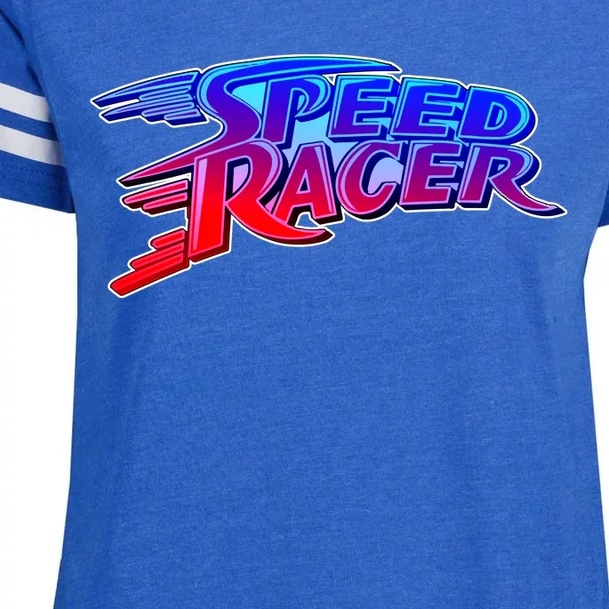 Classic Retro Speed Racer Logo Enza Ladies Jersey Football T-Shirt