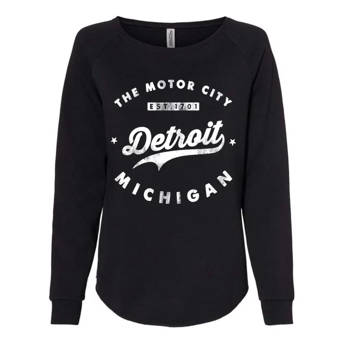 Classic Retro Vintage Detroit Michigan Motor City Womens California Wash Sweatshirt