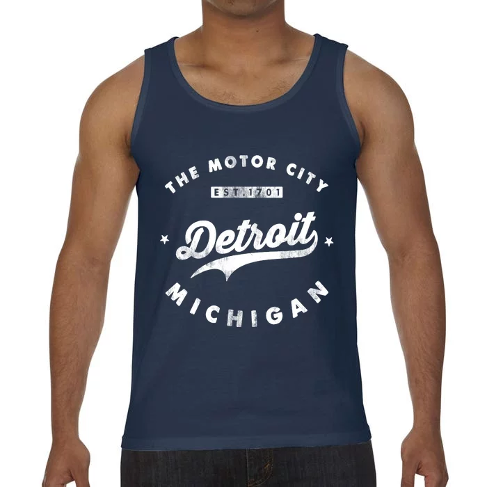 Classic Retro Vintage Detroit Michigan Motor City Comfort Colors® Tank Top