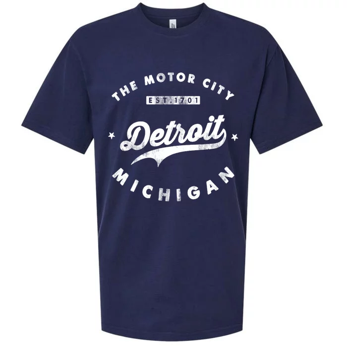 Classic Retro Vintage Detroit Michigan Motor City Sueded Cloud Jersey T-Shirt