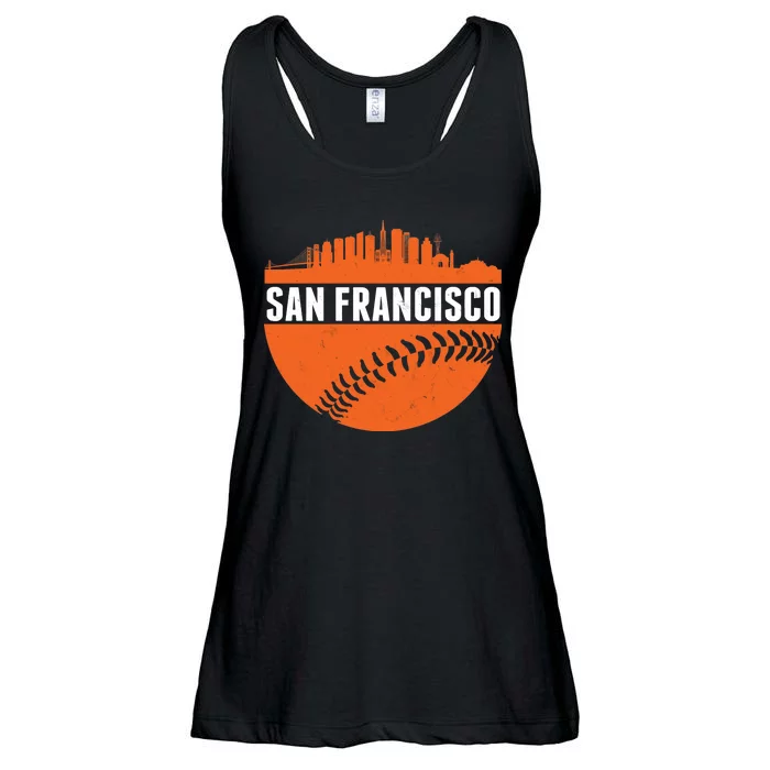 Classic San Francisco Skyline Baseball Ladies Essential Flowy Tank