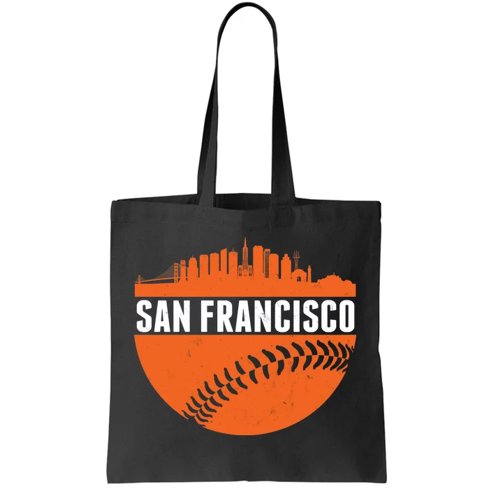 Classic San Francisco Skyline Baseball Tote Bag