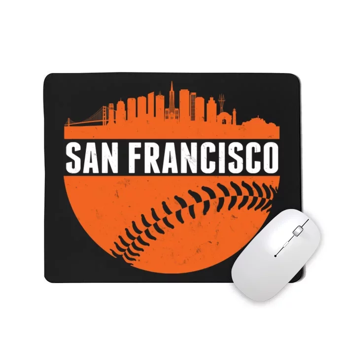 Classic San Francisco Skyline Baseball Mousepad