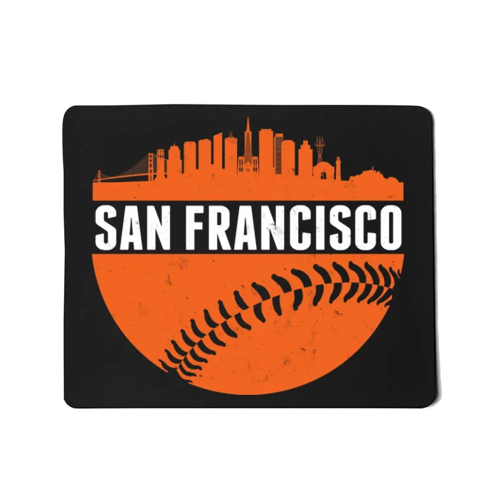 Classic San Francisco Skyline Baseball Mousepad