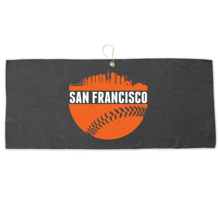 Classic San Francisco Skyline Baseball Large Microfiber Waffle Golf Towel