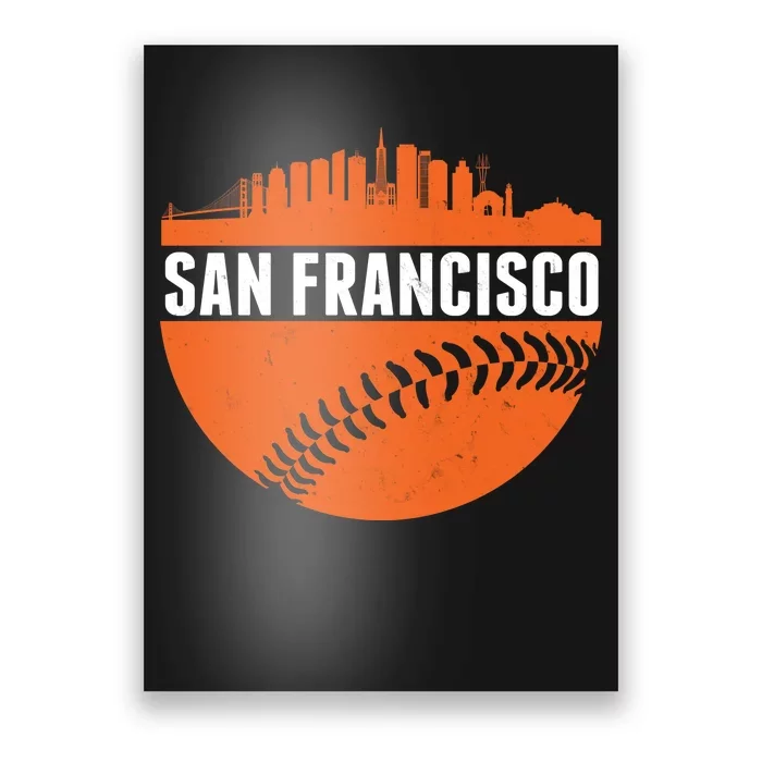 Classic San Francisco Skyline Baseball Poster