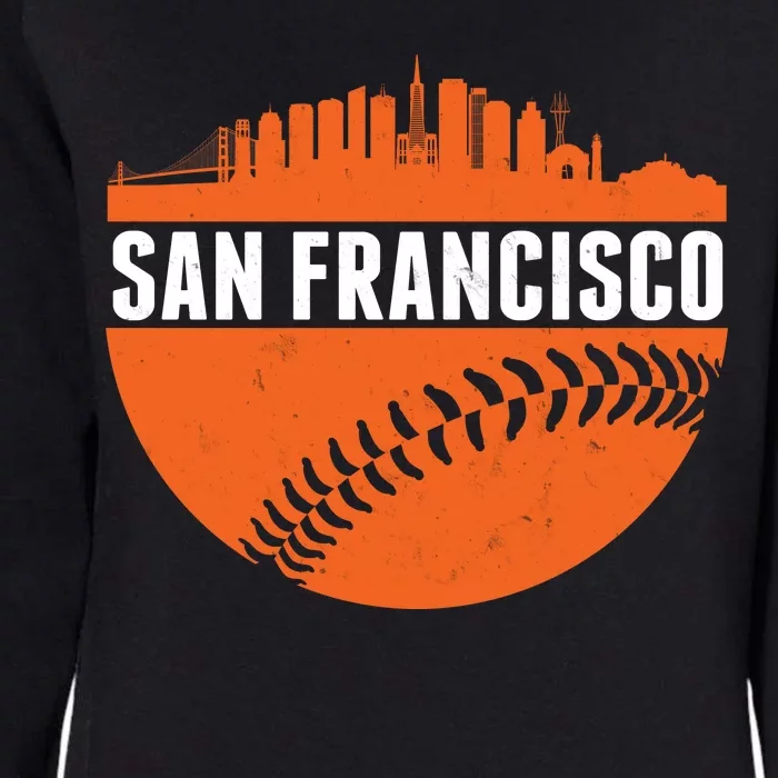 Classic San Francisco Skyline Baseball Womens California Wash Sweatshirt