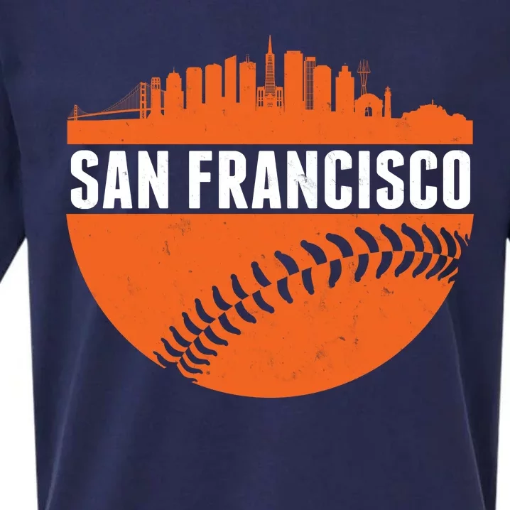 Classic San Francisco Skyline Baseball Sueded Cloud Jersey T-Shirt