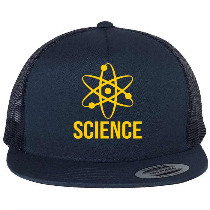 Classic Science Atom Logo Flat Bill Trucker Hat