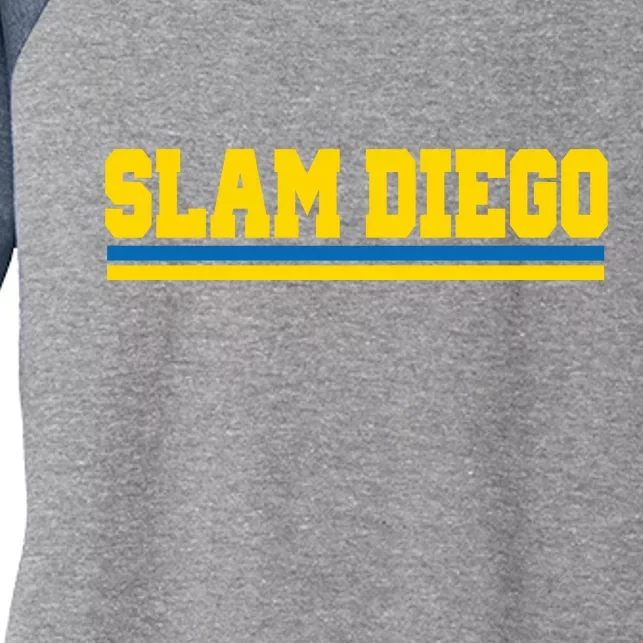 Classic Slam Diego Logo Women's Tri-Blend 3/4-Sleeve Raglan Shirt