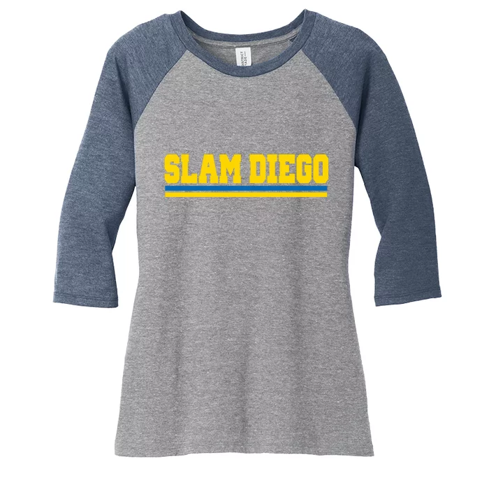 Classic Slam Diego Logo Women's Tri-Blend 3/4-Sleeve Raglan Shirt