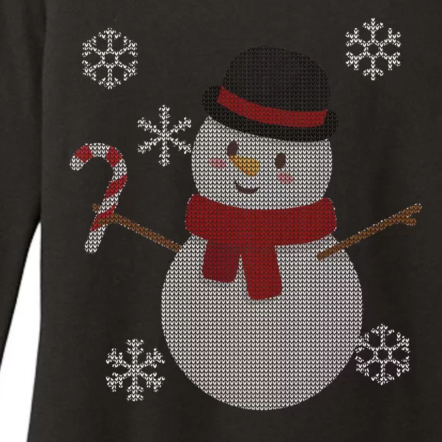 Classic Snowman Ugly Christmas Womens CVC Long Sleeve Shirt