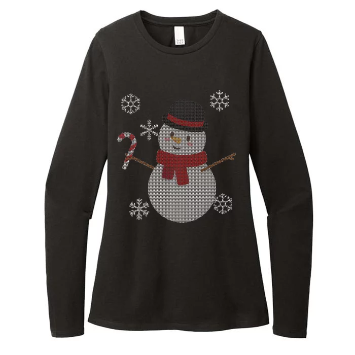 Classic Snowman Ugly Christmas Womens CVC Long Sleeve Shirt