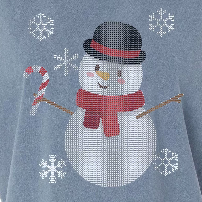 Classic Snowman Ugly Christmas Garment-Dyed Women's Muscle Tee