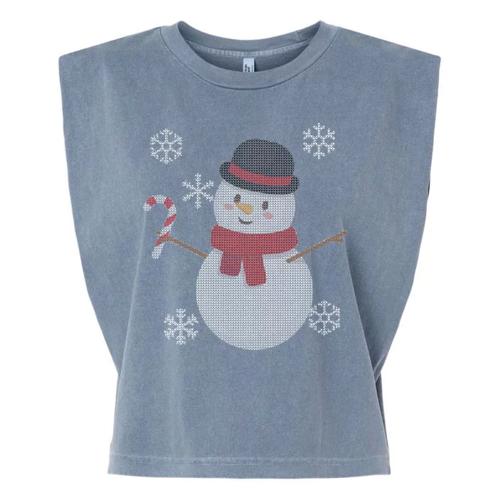 Classic Snowman Ugly Christmas Garment-Dyed Women's Muscle Tee