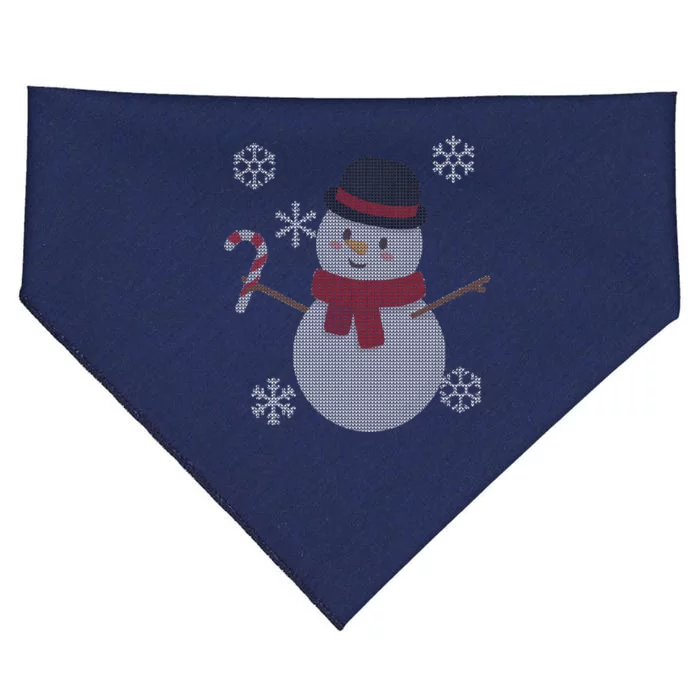 Classic Snowman Ugly Christmas USA-Made Doggie Bandana