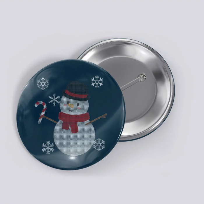 Classic Snowman Ugly Christmas Button