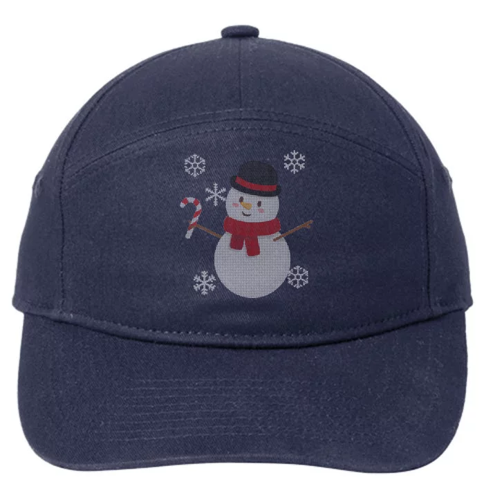 Classic Snowman Ugly Christmas 7-Panel Snapback Hat