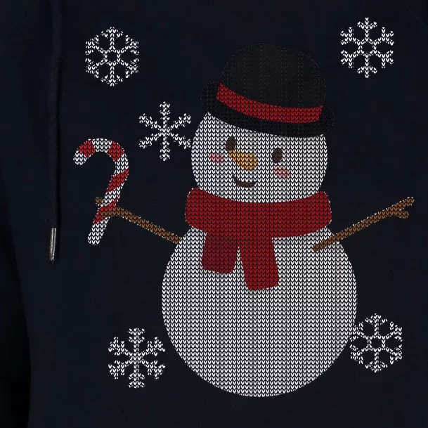 Classic Snowman Ugly Christmas Womens Funnel Neck Pullover Hood