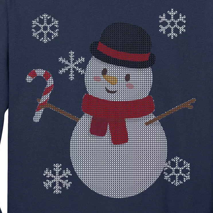 Classic Snowman Ugly Christmas Tall Long Sleeve T-Shirt