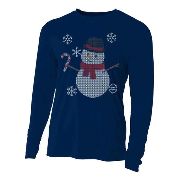 Classic Snowman Ugly Christmas Cooling Performance Long Sleeve Crew