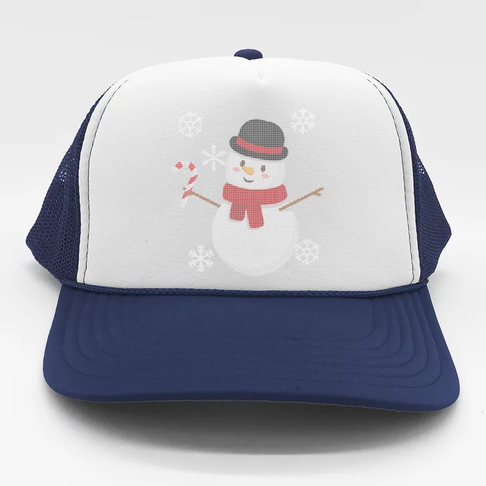 Classic Snowman Ugly Christmas Trucker Hat