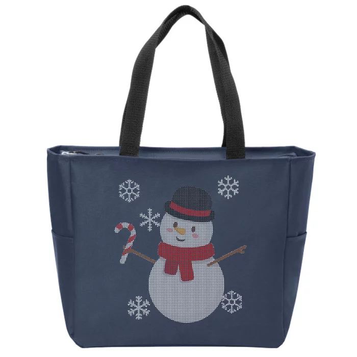 Classic Snowman Ugly Christmas Zip Tote Bag