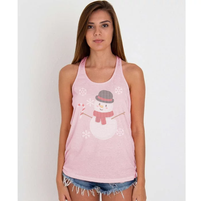 Classic Snowman Ugly Christmas Women's Knotted Racerback Tank