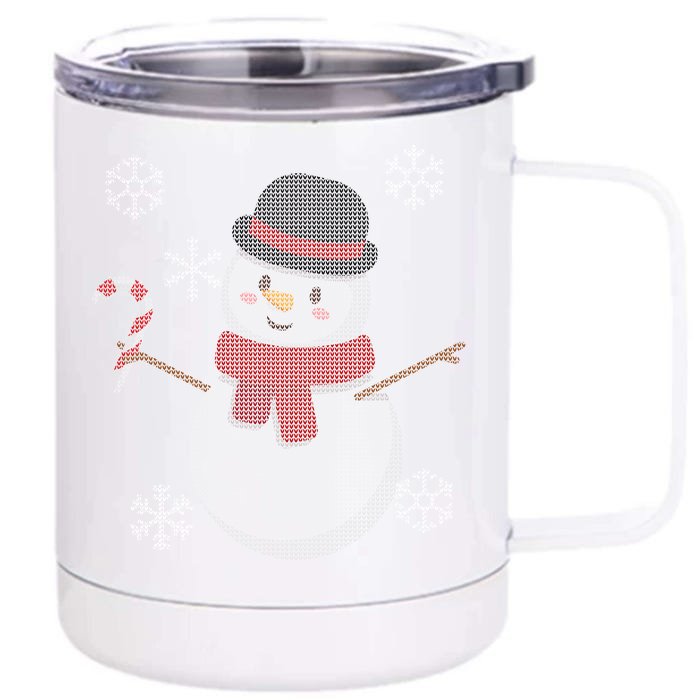 Classic Snowman Ugly Christmas Front & Back 12oz Stainless Steel Tumbler Cup