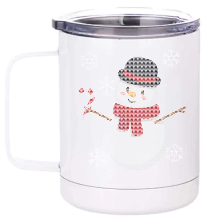 Classic Snowman Ugly Christmas Front & Back 12oz Stainless Steel Tumbler Cup