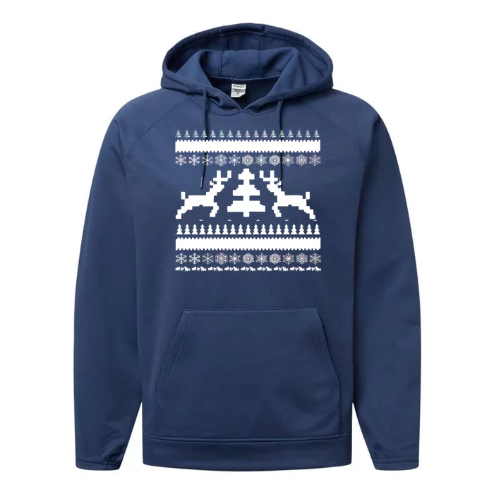 Classic Ugly Christmas Sweater Performance Fleece Hoodie