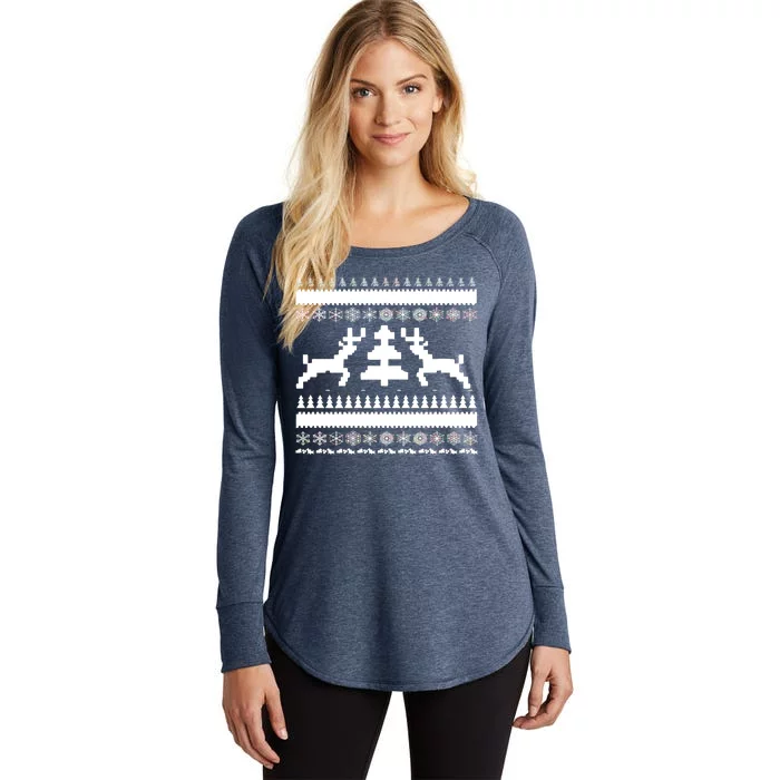 Classic Ugly Christmas Sweater Women's Perfect Tri Tunic Long Sleeve Shirt