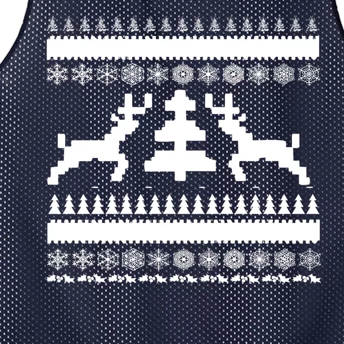 Classic Ugly Christmas Sweater Mesh Reversible Basketball Jersey Tank