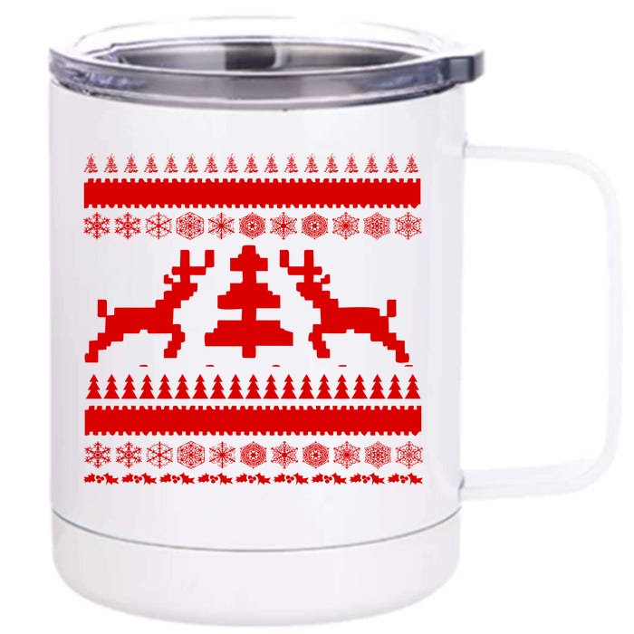 Classic Ugly Christmas Sweater Front & Back 12oz Stainless Steel Tumbler Cup