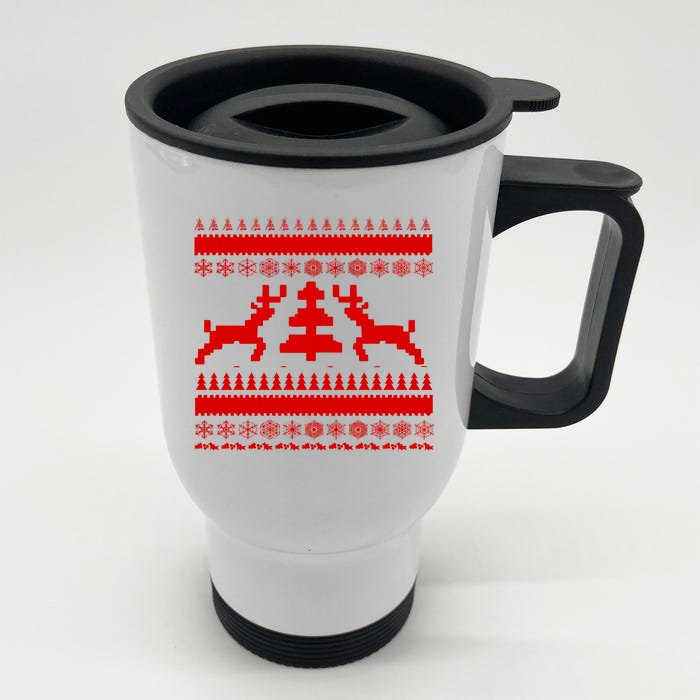 Classic Ugly Christmas Sweater Front & Back Stainless Steel Travel Mug