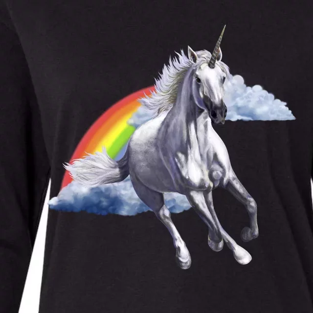 Classic Unicorn Rainbow Womens Cotton Relaxed Long Sleeve T-Shirt