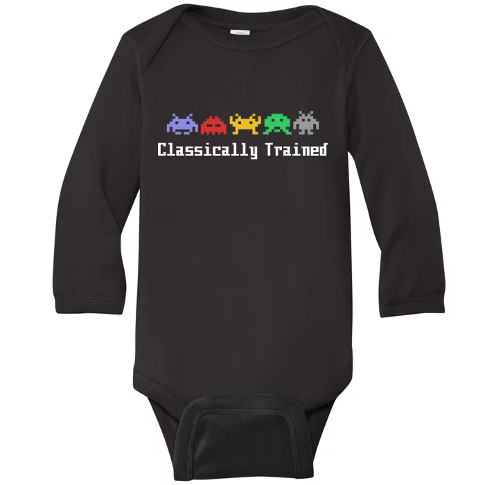 Classically Trained 80's Video Game Aliens Baby Long Sleeve Bodysuit