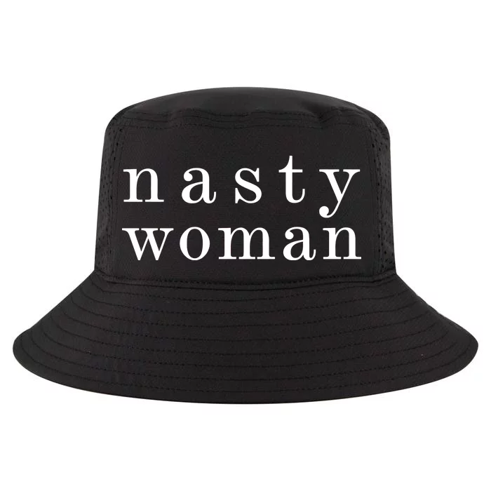 Classy Nasty Woman News Anchor Logo Cool Comfort Performance Bucket Hat