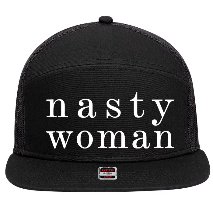 Classy Nasty Woman News Anchor Logo 7 Panel Mesh Trucker Snapback Hat