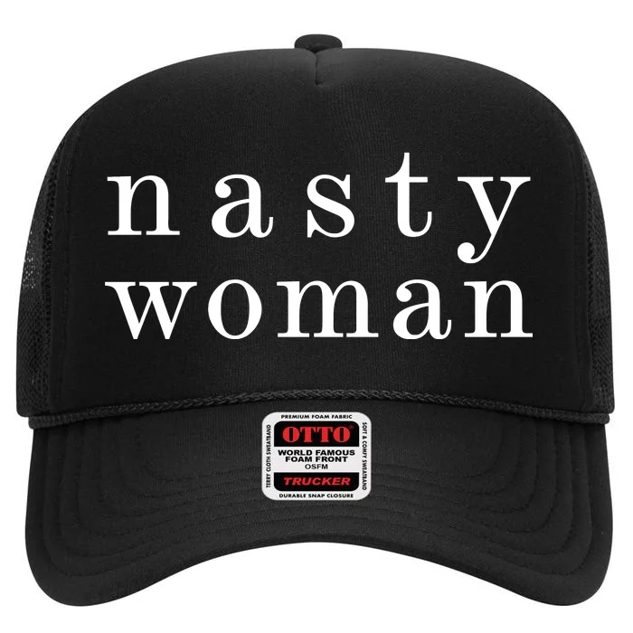 Classy Nasty Woman News Anchor Logo High Crown Mesh Trucker Hat