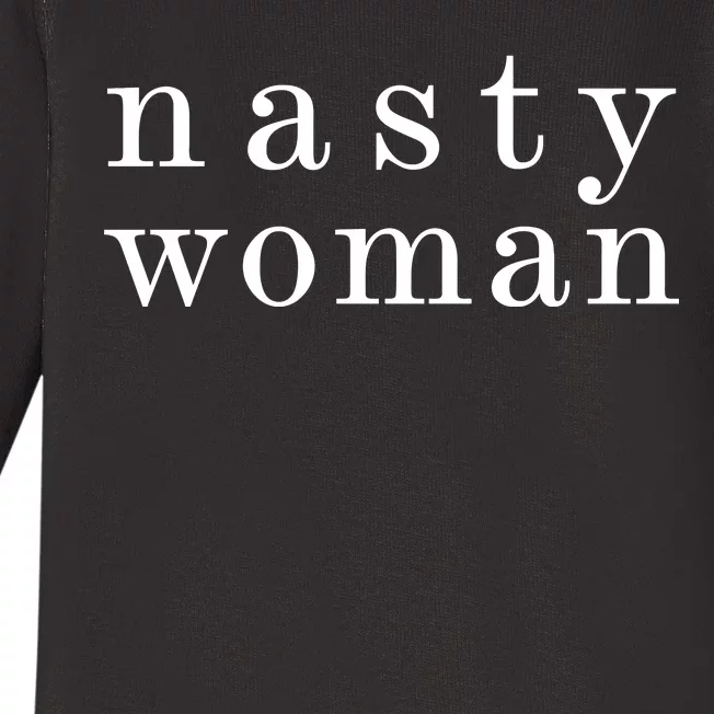 Classy Nasty Woman News Anchor Logo Baby Long Sleeve Bodysuit